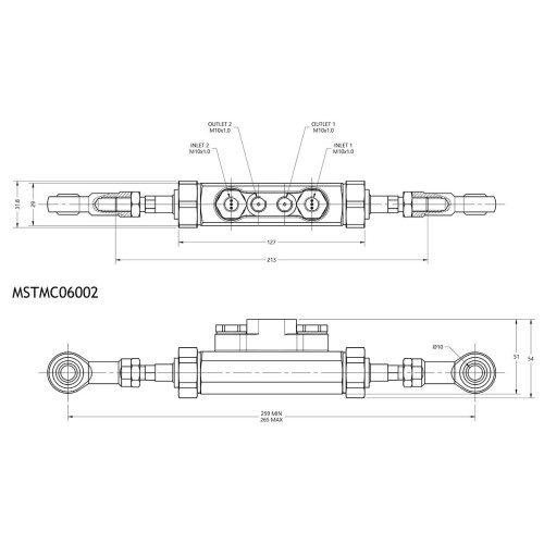 Гальмівний циліндр Tandem Split на 2 контури