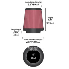 Фильтр нулевик 140мм, 89мм, K&N