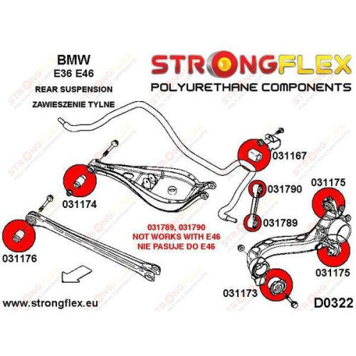 Полиуретановая втулка заднего нижнего рычага внешняя, BMW E46