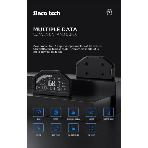 Дашборд многоцветный на сенсорном подключении, Sincotech DO926