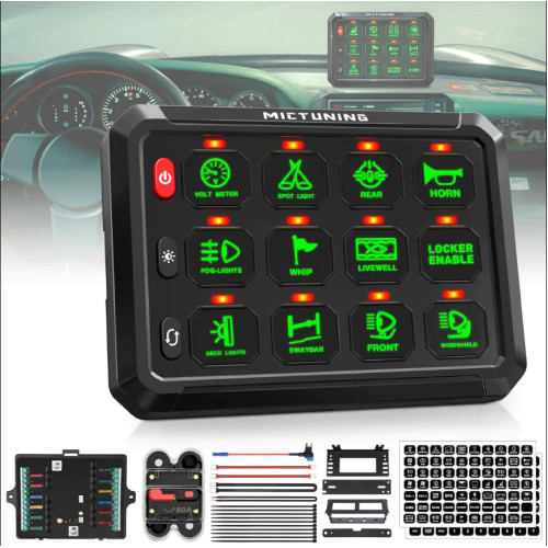 PDM панель 12в1, MICTUNING, зелёная 