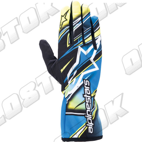 Перчатки Alpinestars Tech 1K Race v2 Competition, желтый/синий, S размер