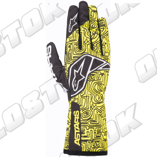Перчатки Alpinestars Tech 1K Race v2 Vertical, черный/желтый L размер