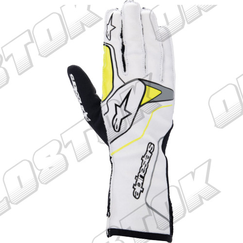 Перчатки Alpinestars Tech 1KX v3, белый/желтый, L размер