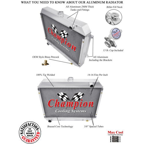 Алюминиевый радиатор 4х рядный, Champion