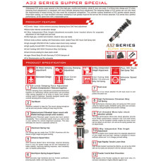 Койловери BMW E36, True Coilover, 8/5кг, Adlerspeed