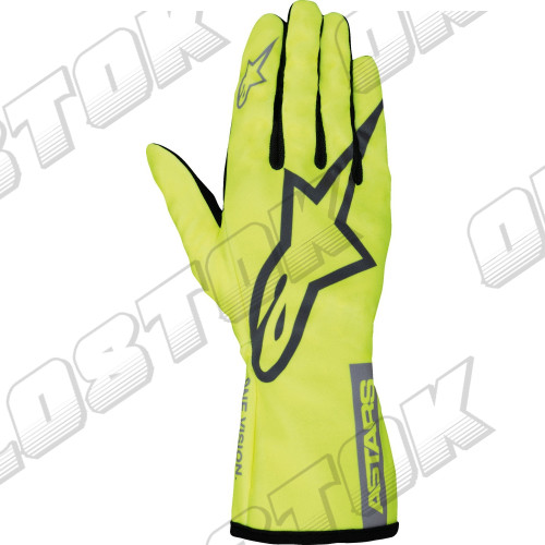 Перчатки Alpinestars Tech 1K Race v2 Pure, желтый/серый, 4XS размер
