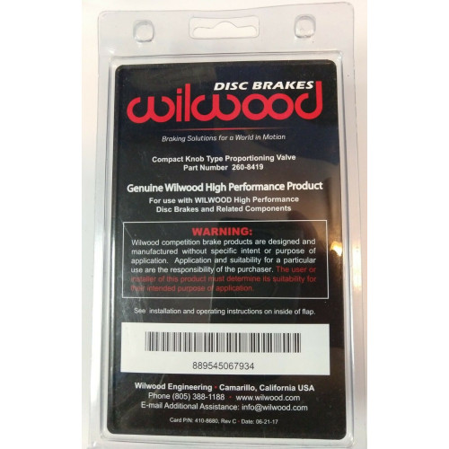 Регулятор тормозных усилий, Wilwood
