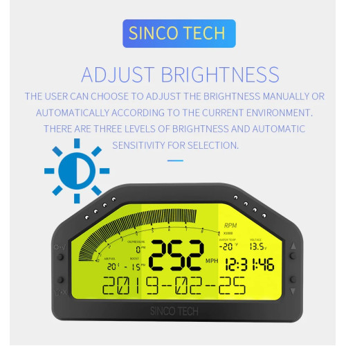 Дашборд на сенсорном, Bluetooth подключении, Sincotech DO904