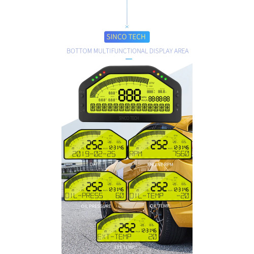 Дашборд на сенсорном, Bluetooth подключении, Sincotech DO904