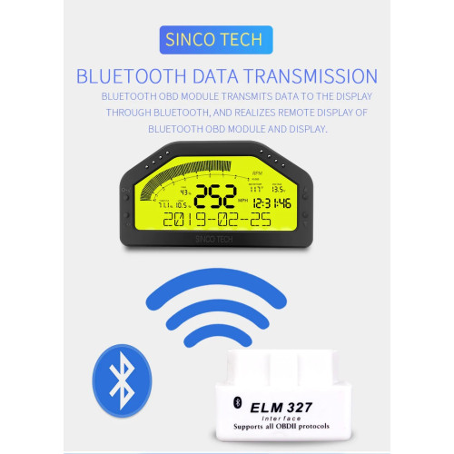 Дашборд на OBD-bluetooth подключении, Sincotech DO903